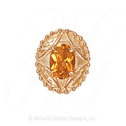 GS443 CIT - 14 Karat Gold Citrine Slide 